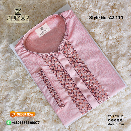 Subtle Blush Panjabi - AZ 111